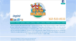 Desktop Screenshot of allinfuninflatables.com